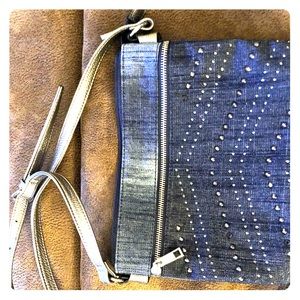 NWOT Rhinestone studded jean purse